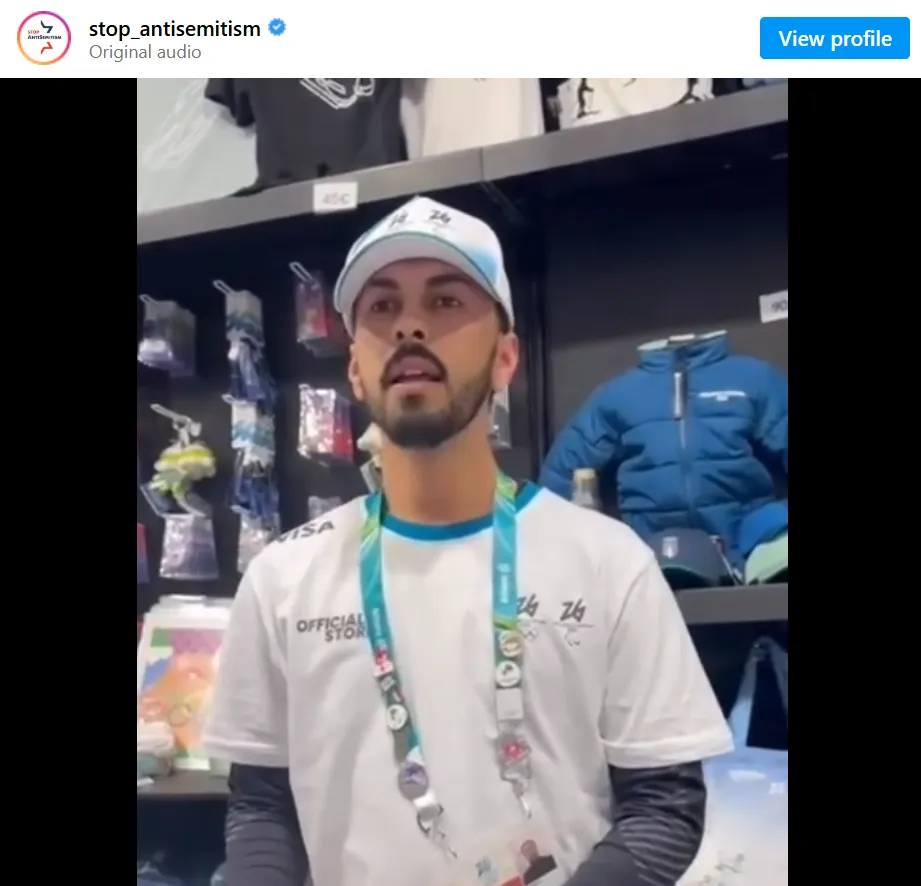Winter Olympics Store Employee Yells ‘Free Palestine’ at Israel Fans, StopAntisemitism Video Shows